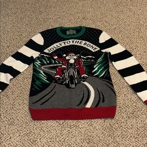 Christmas Sweater - Jolly to the Bone - Black, White, Red